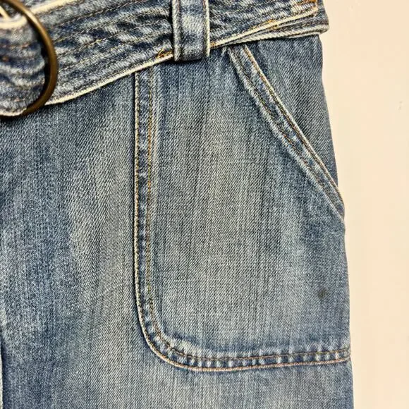 The Limited Y2K Micro Mini Denim Skirt Women 0 Blue Preppy Bratz Minimal 90s - Picture 5 of 9